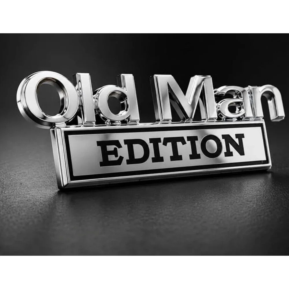 2pcs Old Man Edition 3D Emblem Sticker Badge Fender Decals Car Truck Door